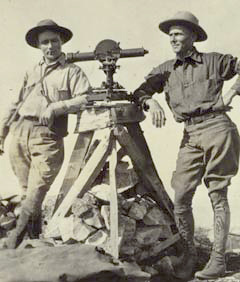 Image of two men on a geodetic survey expedition in 1922