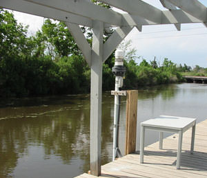 tide gauge at the St. Charles Parish Water Level Monitoring System in Louisiana