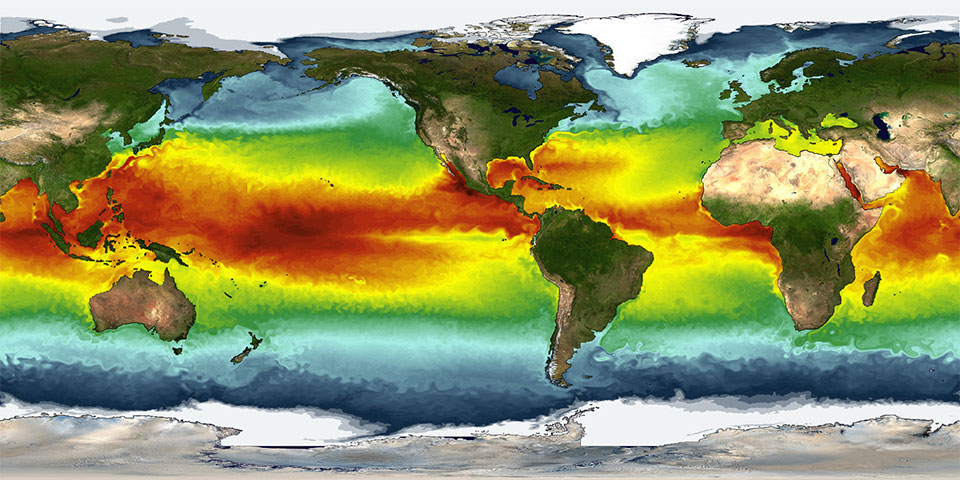 ​sea surface temperature map