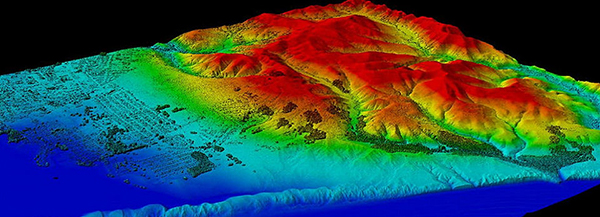 LIDAR image created with data collected by NOAA's National Geodetic Service