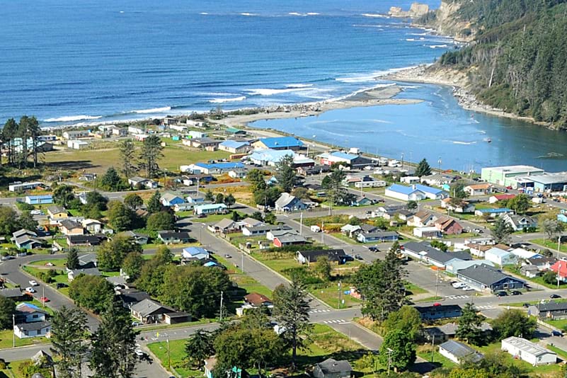 Quinault Village of Taholah on the Pacific Coast. (Image credit: Larry Workman, Quinault Indian Nation)