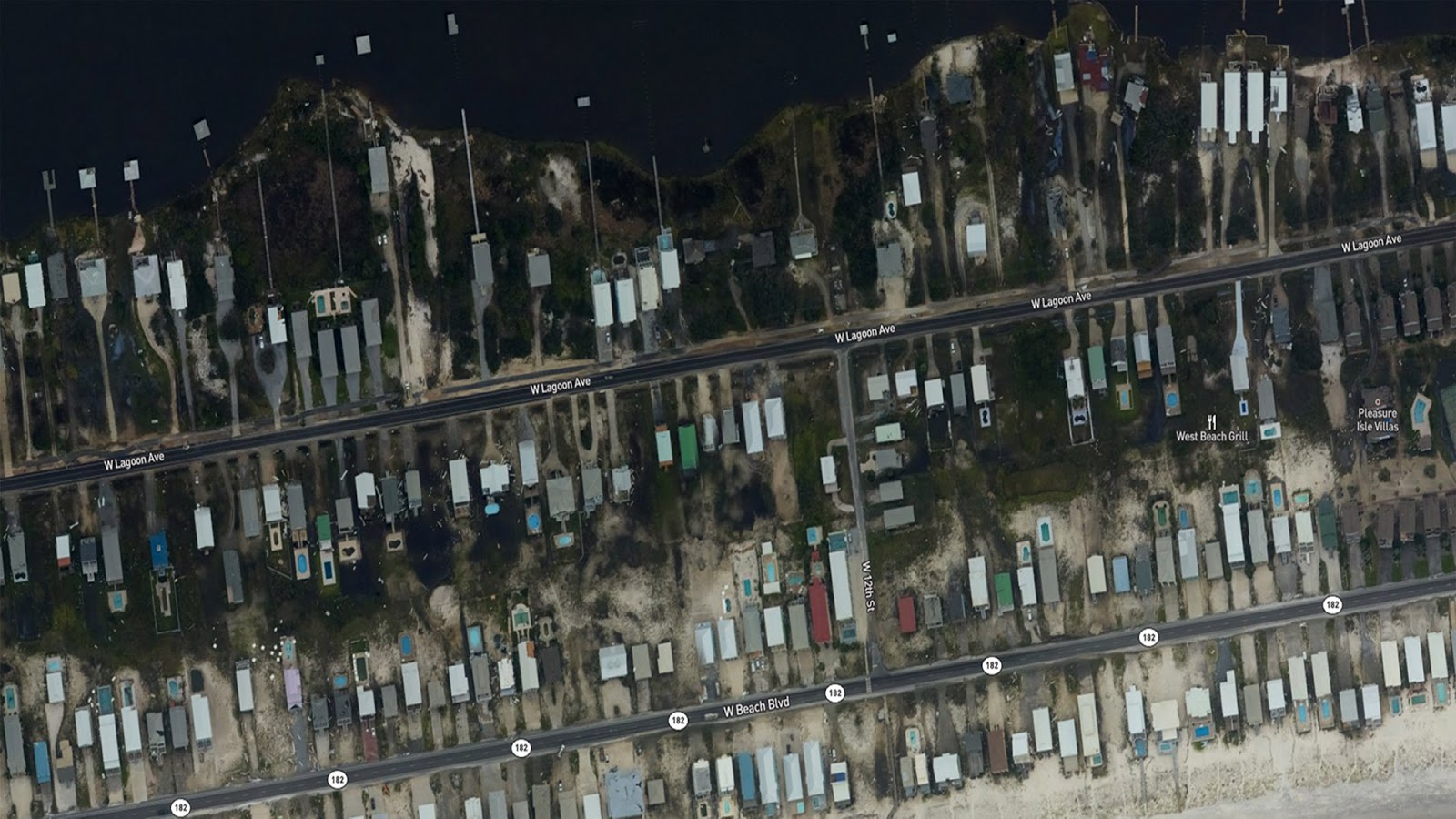 an image showing the area Area west of Shelby Lake, Gulf Shores, Alabama  before Sally
