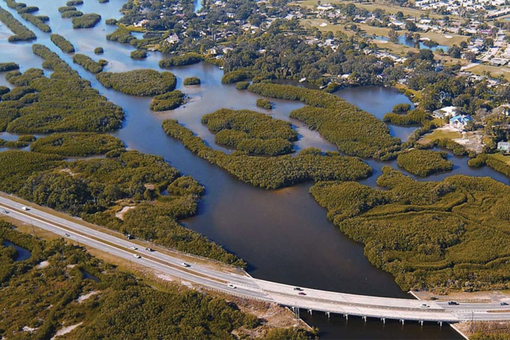 Natural green barriers help protect this Florida coastline and infrastructure from severe storms and floods Source: https://www.noaa.gov/media-release/national-fish-and-wildlife-foundation-and-noaa-announce-new-coastal-resilience-funding