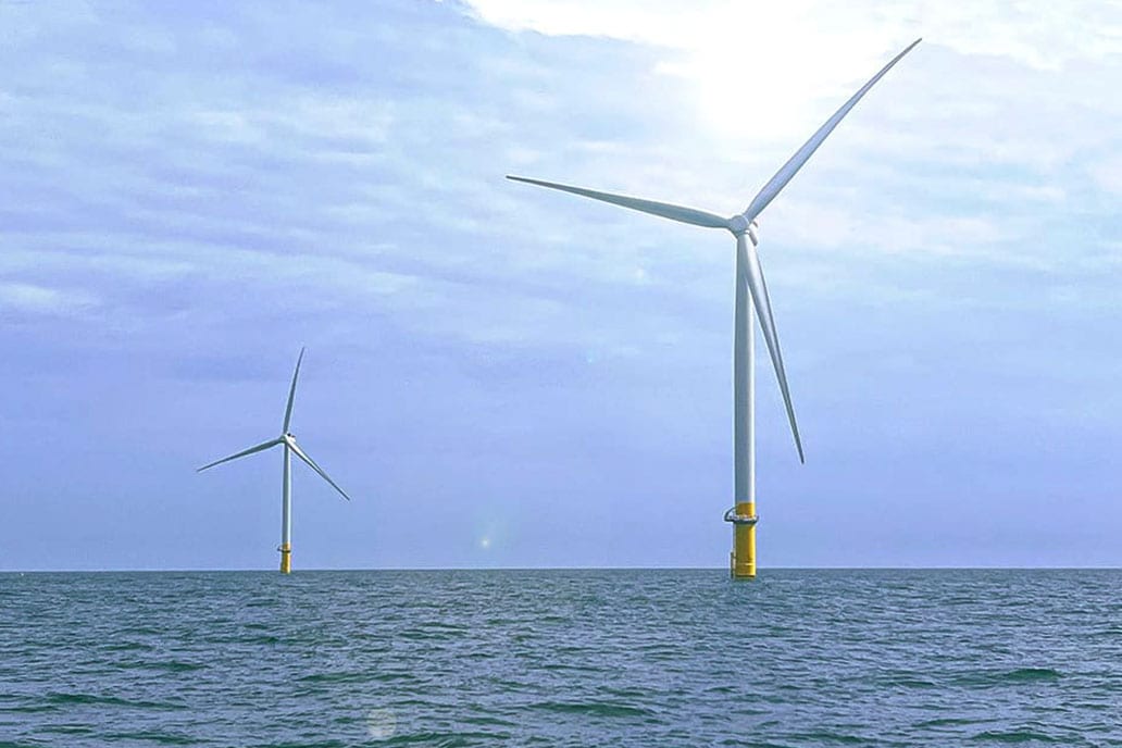 The Coastal Virginia Offshore Wind pilot project is designed to demonstrate a grid-connected, 12-megawatt offshore wind test facility about 27 miles off the coast of Virginia Beach. Credit: Stephen Boutwell/BOEM Source: https://oceanservice.noaa.gov/economy/wind-energy/welcome.html