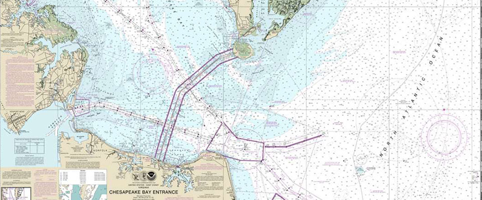 a nautical chart of Chesapeake Bay