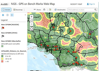 Screen capture of the ArcGIS web map
