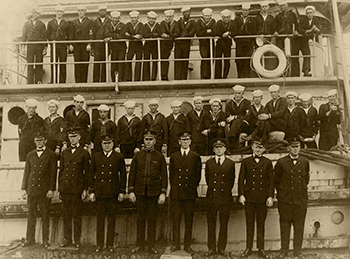 The officers and crew of USS Conestoga, in San Diego, California in 1921.Credit: Naval Historical Center Photograph NH 71503