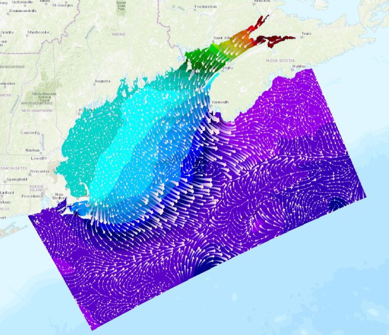  Display of the Gulf of Maine Operational Forecast System’s Nowcast output