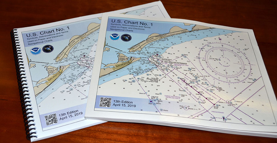 Two printed booklet versions of U.S. Chart No.1.