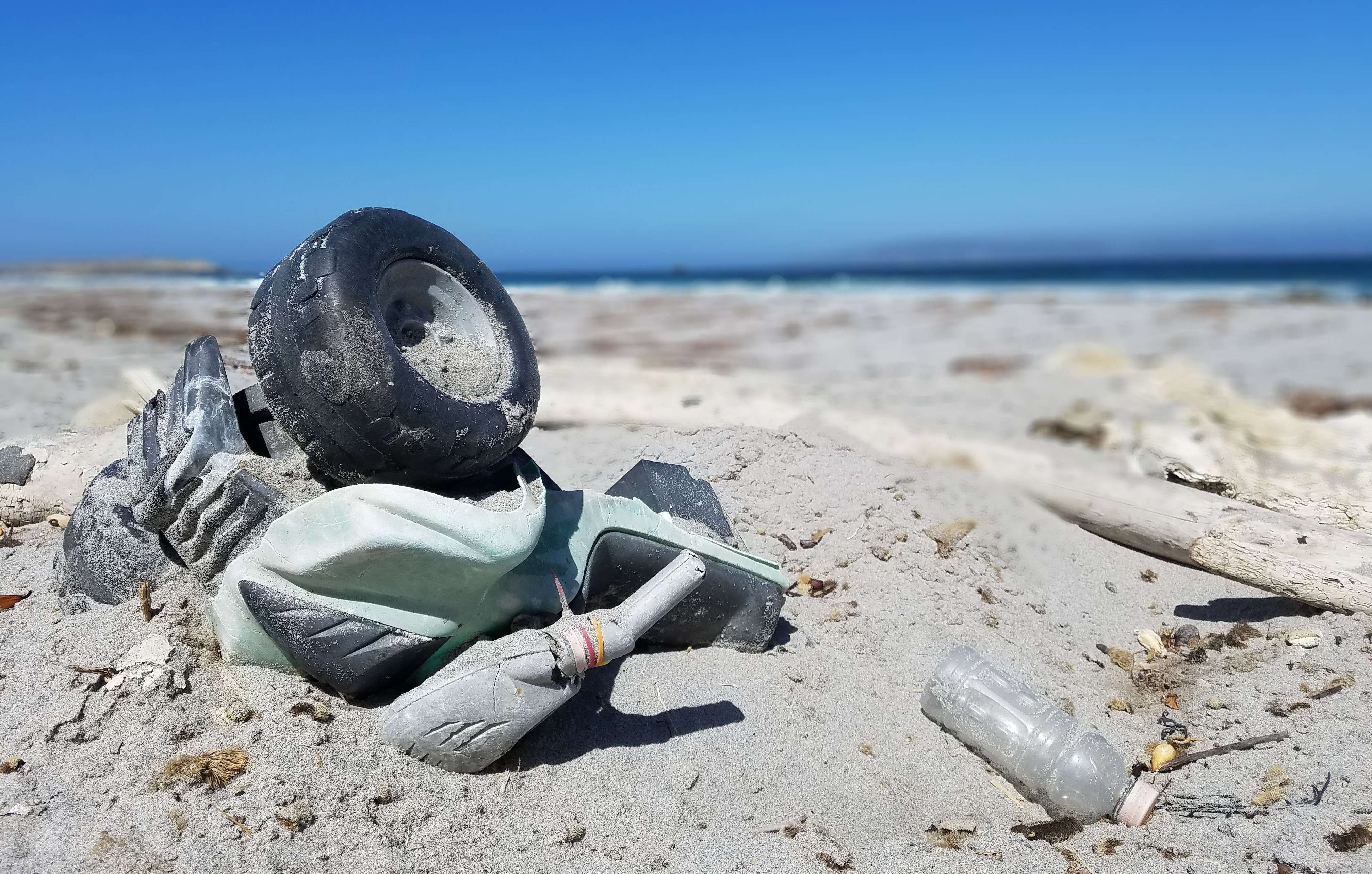 Plastic on the beach.