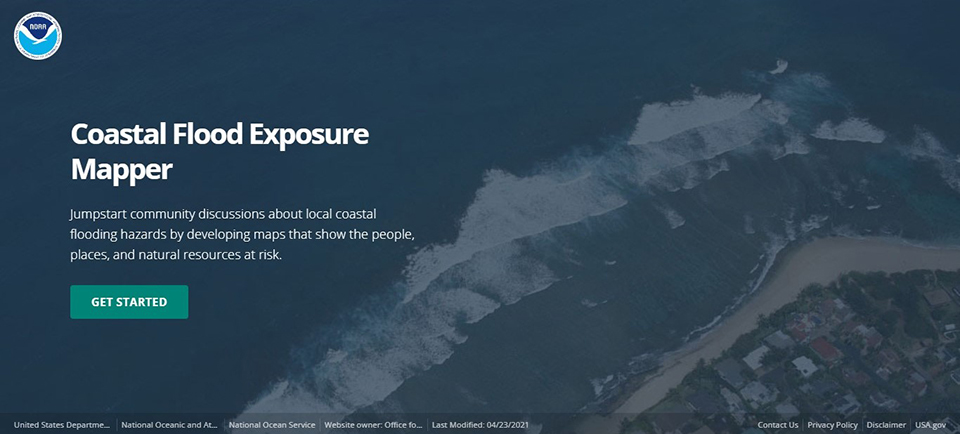 Screenshot of the Digital Coast’s Coastal Flood Exposure Mapper.