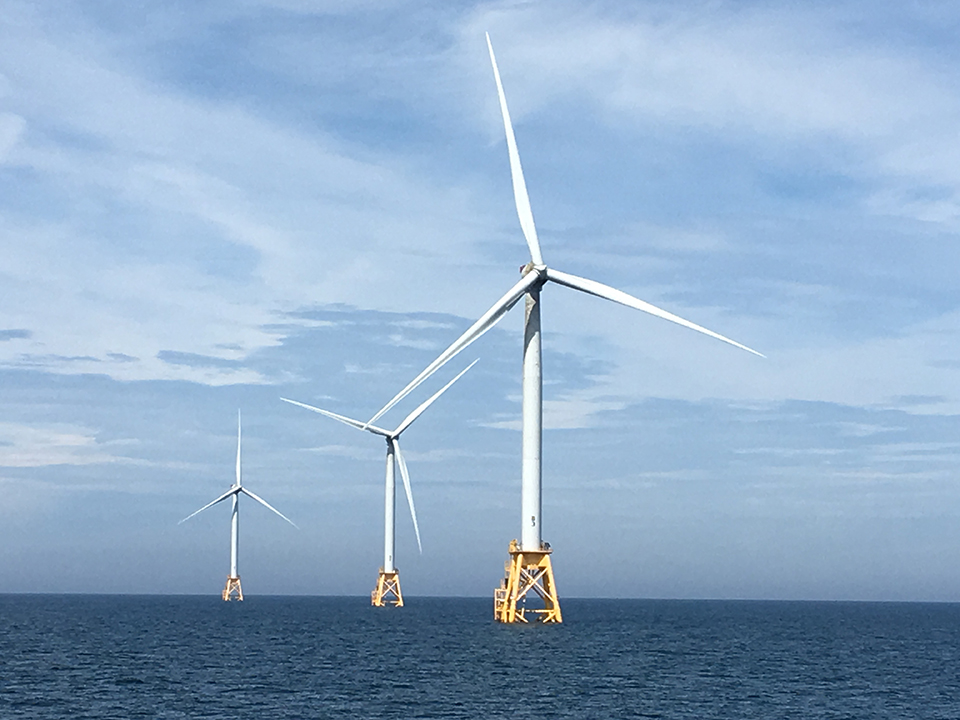 Wind turbines off the coast of Block Island, Rhode Island, June 2018. Credit: Betsy Nicholson, NOAA