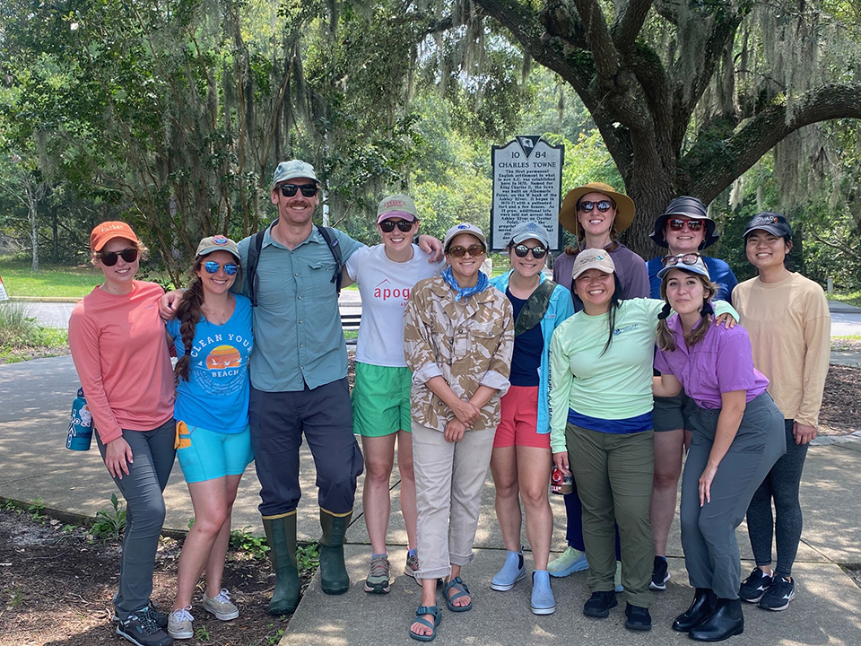 Fellows from the 2023 Coastal Management Fellowship Program convene in Charleston, South Carolina, for training and team building. (Credit: Margaret Allen)