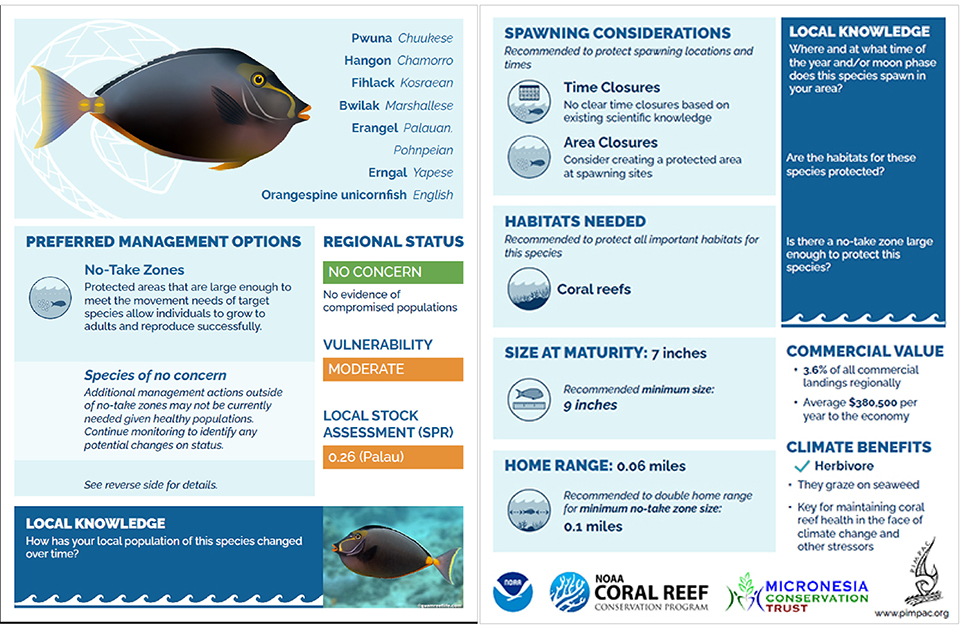 Finfish fact sheets serve as accessible tools for supporting science-based fisheries management decision-making in Micronesia.