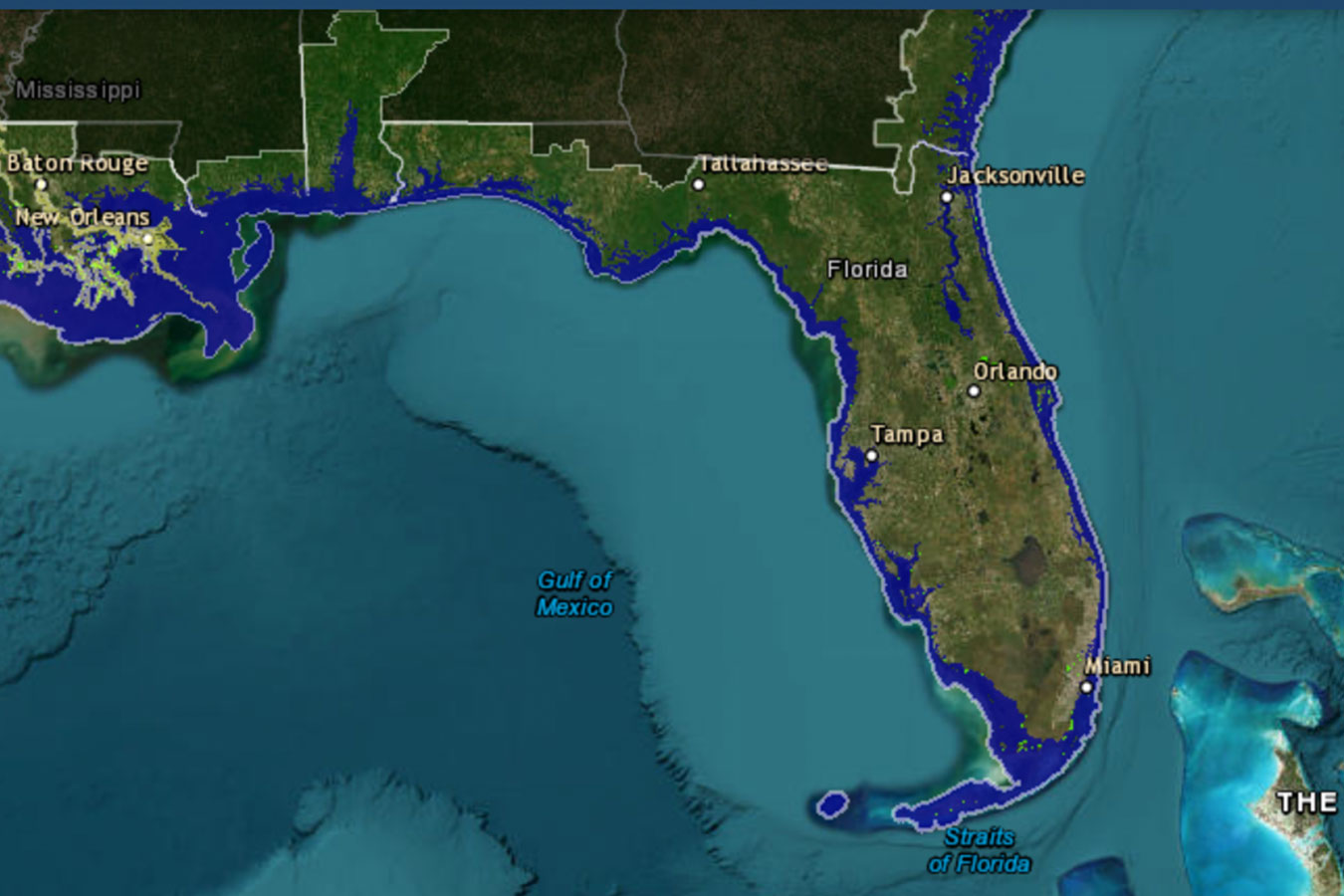 The Sea Level Rise Viewer, which goes through regular data updates, helps users see, among other things,  the potential impact of sea level rise on coastal flooding. Credit: NOAA