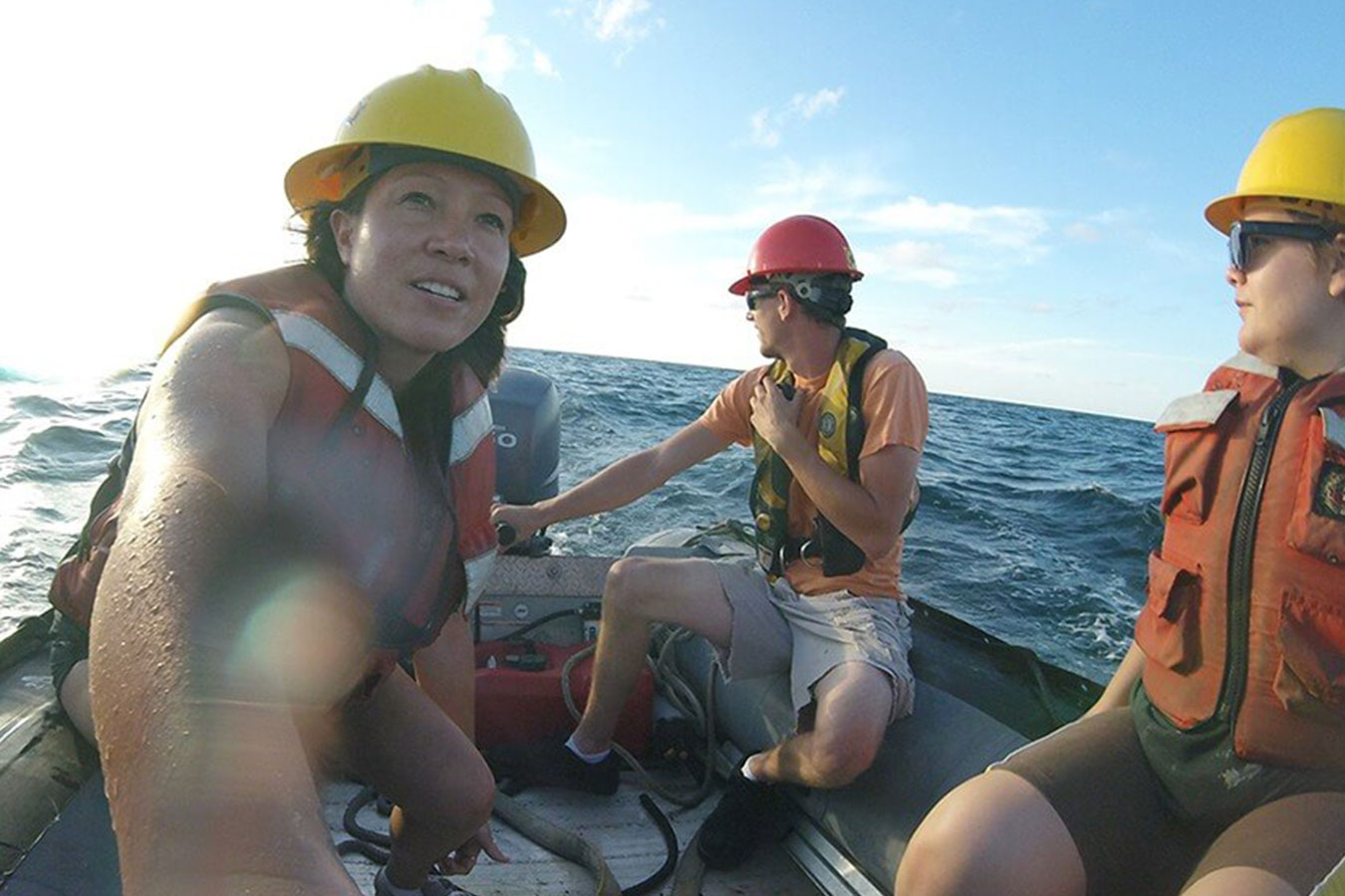 After Hurricane Harvey in 2017, Dr. Nancy Foster Scholar Andrea Kealoha and her colleagues at Texas A&M University collected water samples in the Gulf of Mexico that were analyzed to determine the hurricane’s impact on the ocean. Collecting localized data is important in developing climate vulnerability assessments unique to specific places. Photo: Andrea Kealoha