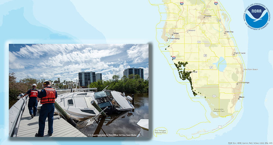 An example of identified targets, potential pollution sources, in southwest Florida. 