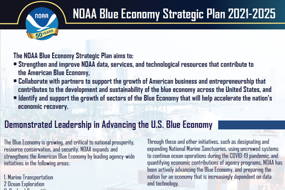 cover shot of blue economy strategic plan