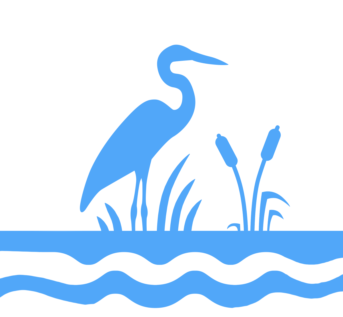 Ecosystems icon - A heron standing in water