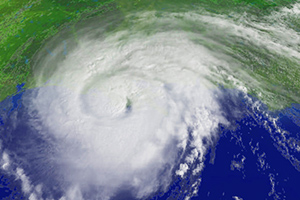 Satellite image of a large hurricane