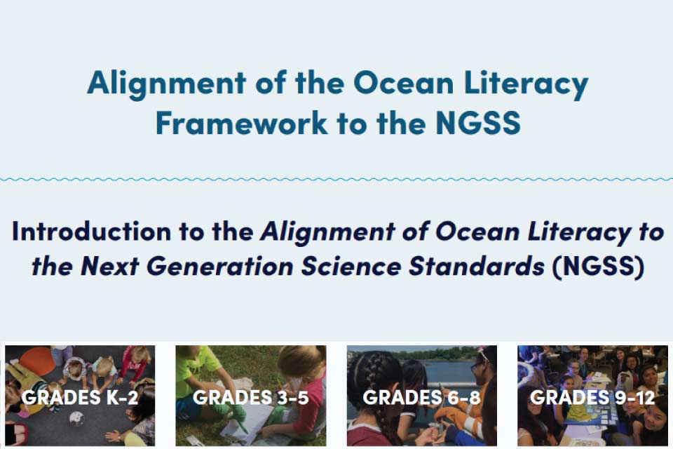 workbook cover screenshot for Alignment of Ocean Literacy to the Next Generation Science Standards (NGSS)