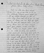 Handwritten essay by student
