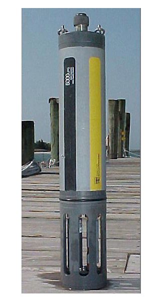 The instrument above is a YSI 6000 UPG Multi-Parameter Water Quality Monitor. This particular model measures dissolved oxygen, salinity, temperature, pH, depth, and turbidity. 