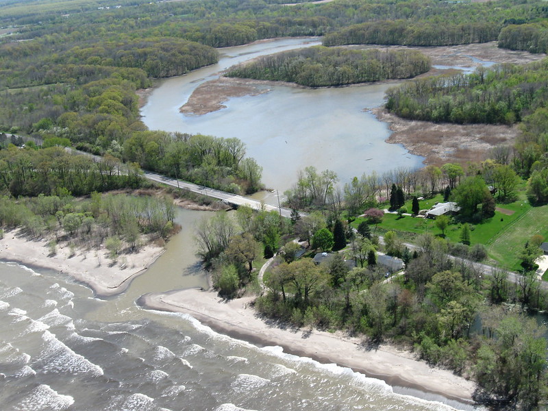 Old Woman Creek is a freshwater estuary located on the south-central shore of Lake Erie in Ohio.