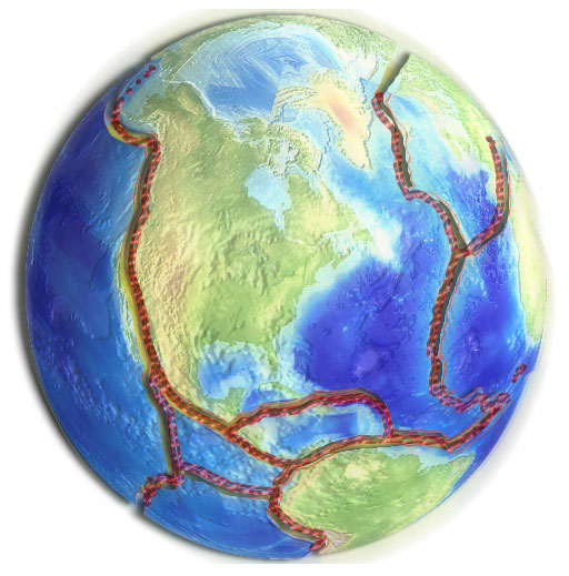 The earth's crust is made of up separate plates that ride atop sea of magma that are constantly shifting and interacting