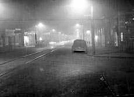 This eerie photograph was taken at noon on Oct 29, 1948 in Donora