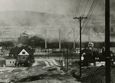 A view of the town of Donora, PA, shortly after a deadly smog episode in October 1948