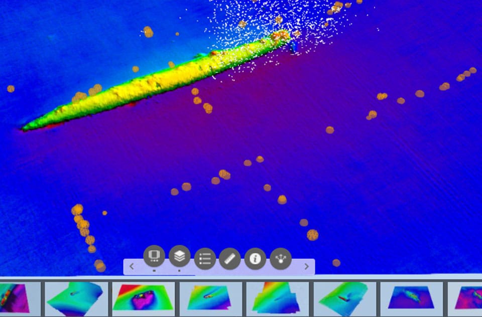 3D shipwreck of submarine in North Carolina