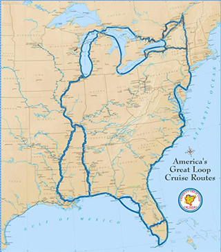 Map showing the Great Loop (image courtesy of Raven Cove Publishing).