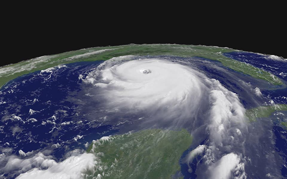 satellite image of Hurricane Katrina