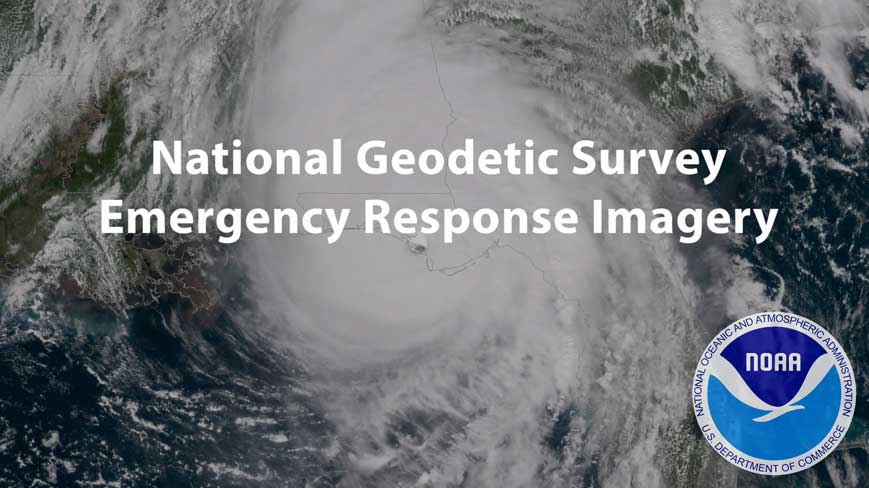 emergency response imagery text over image of hurricane