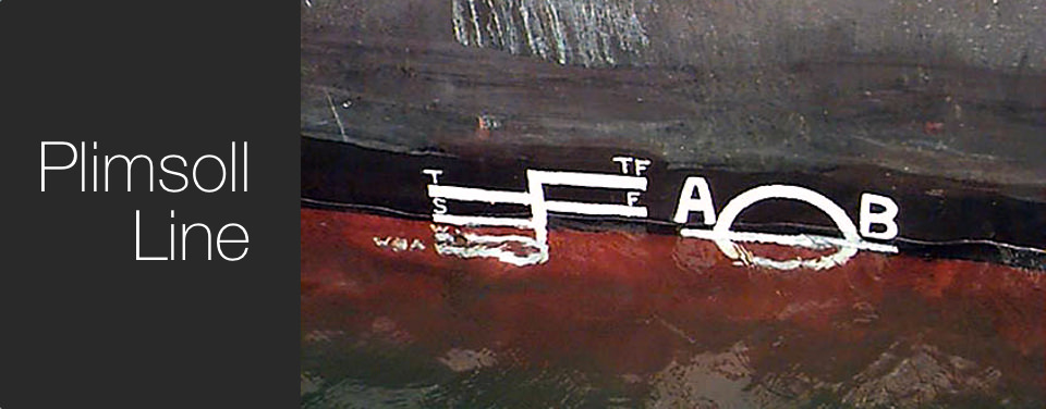 photo of Plimsoll mark on the hull of a floating ship