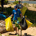 NOAA volunteers cleaning beach