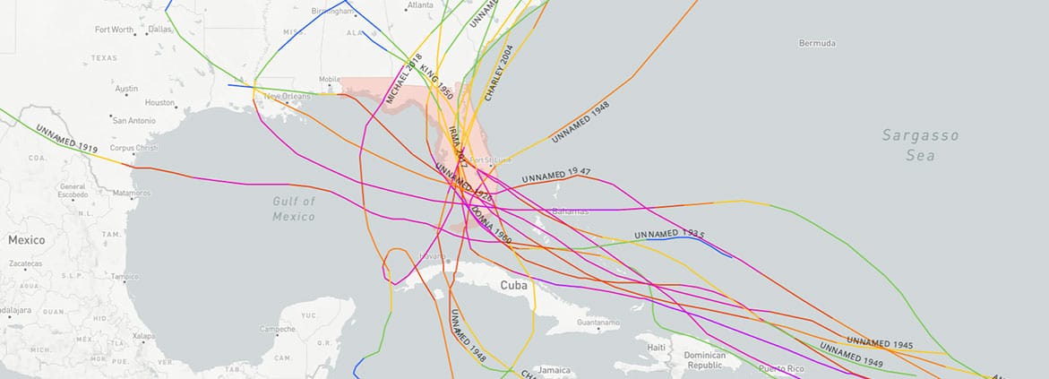 historical hurricane tracks image