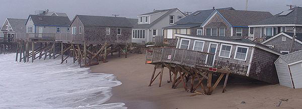 damaged coastal home