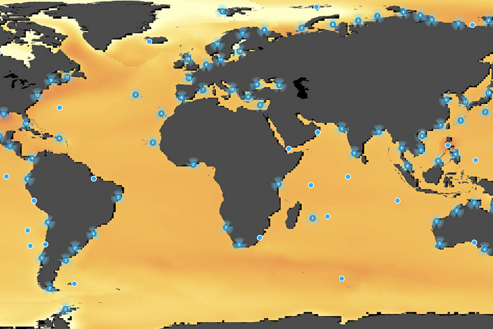 screenshot of NASA sea level change portal