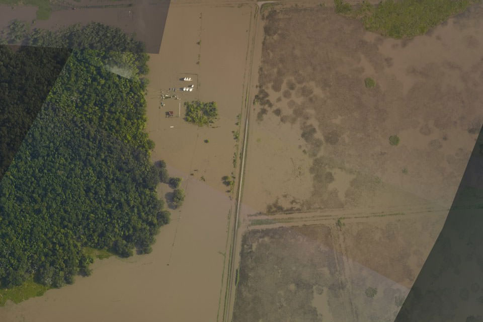 Flooding north of Intracoastal City, Louisiana