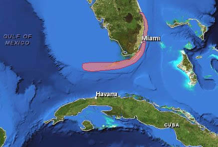 Florida coral reef tract map