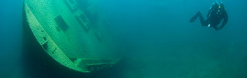 NOAA divers exploring shipwreck Nordmeer