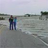 Storm surge on a Louisiana highway
