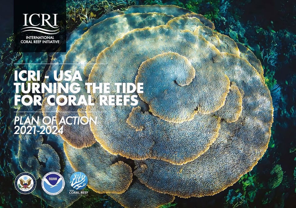 Cover page of the International Coral Reef Initiative Plan of Action, see caption for complete description