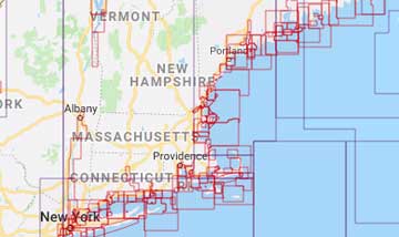 a screenshot showing nautical chart downloads in Northeast