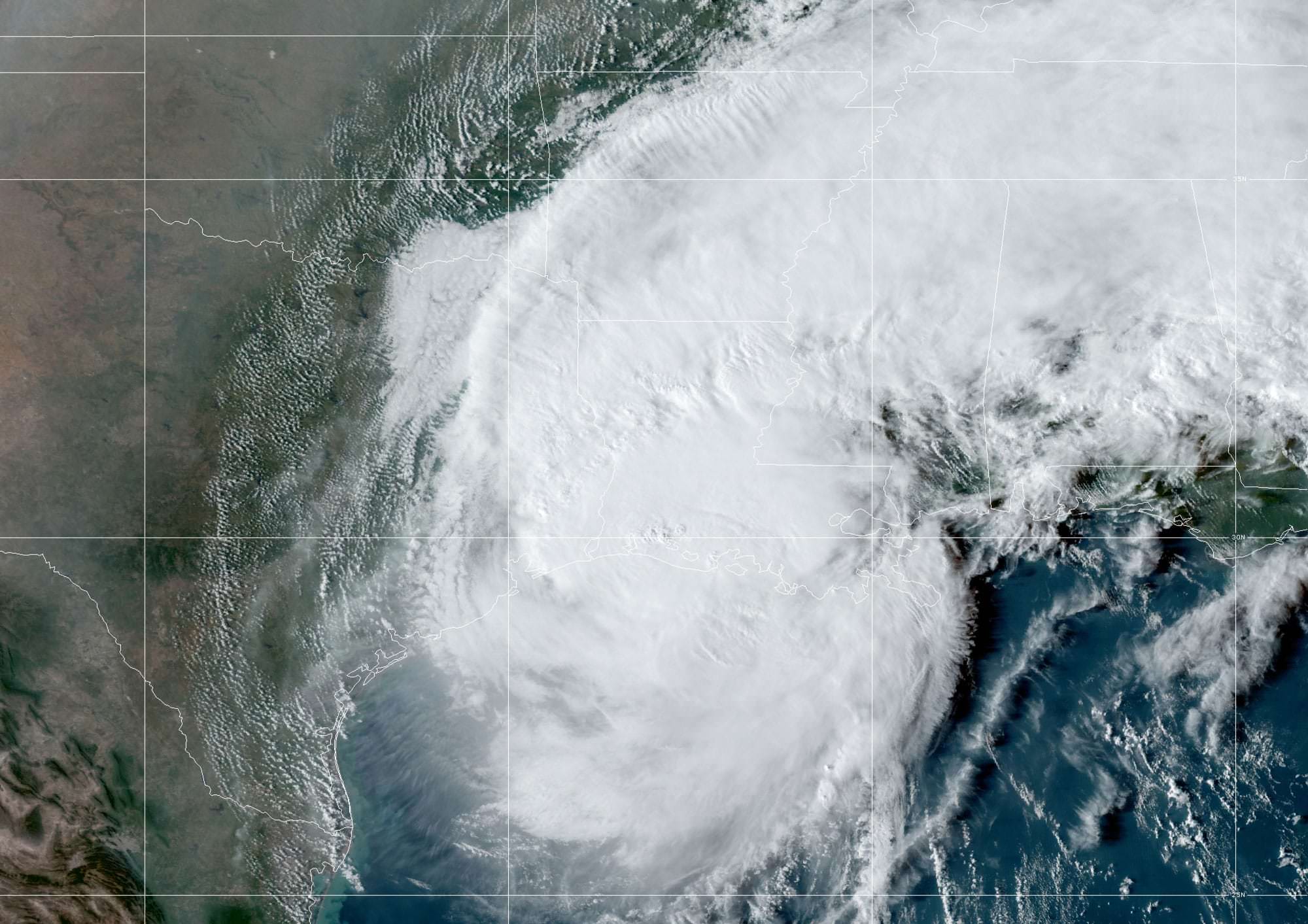 Hurricane Delta, seen here by GOES East on October 9, 2020, at 9 A.M. ET made landfall.