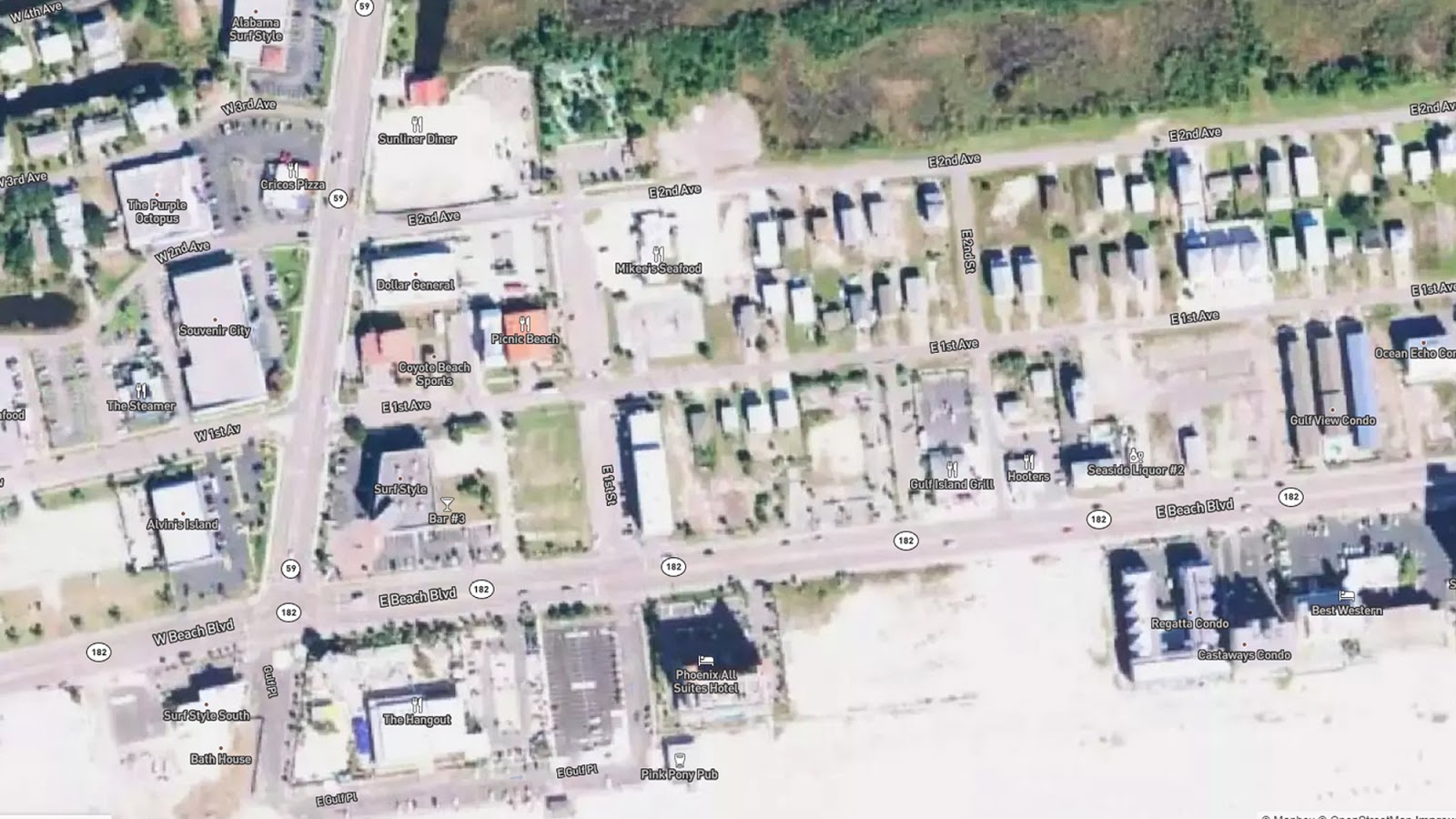 an image showing Area west of Shelby Lake, Gulf Shores, Alabama (near SR-182) before Sally