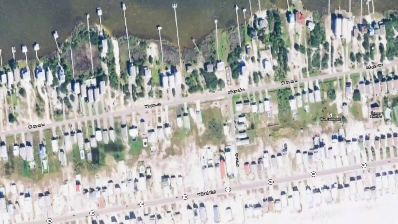 an image showing damage near Area west of Shelby Lake, Gulf Shores, Alabama  after Sally