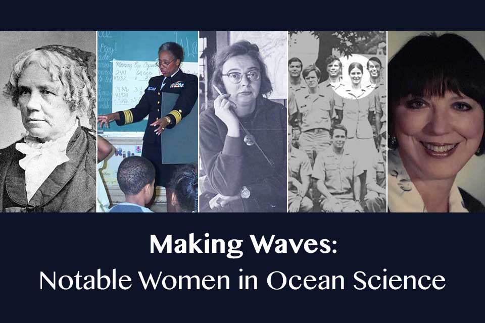 image collage showing five women pioneers in ocean science